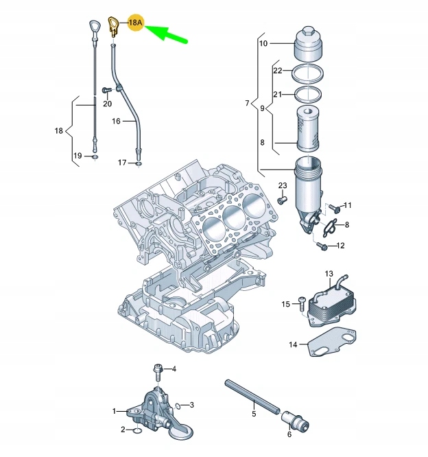 AUDI A4 B8 BOUCHON JAUGES HUILES 06E115418