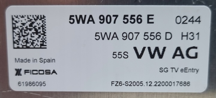 CONTRÔLEUR CAMÉRA 360 TOIT OUVRANT VIEW AUDI VW 5WA907556E