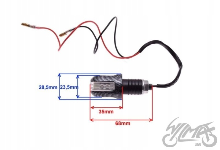 CLIGNOTANTS LED VERS CAOUTCHOUC 6 LED CARBONE