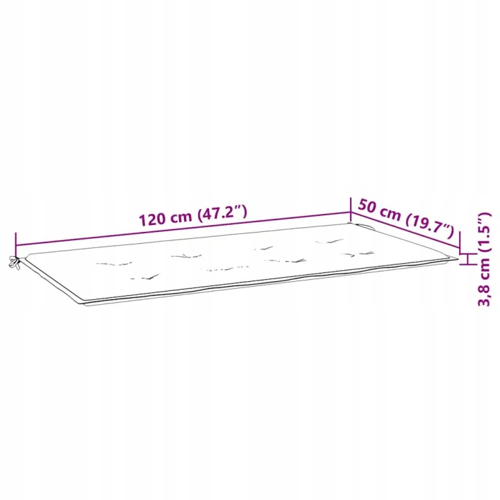 2-OS. BANC OGRODOWA AVEC COUSSIN 120 CM, LITY EUKALIPTUS