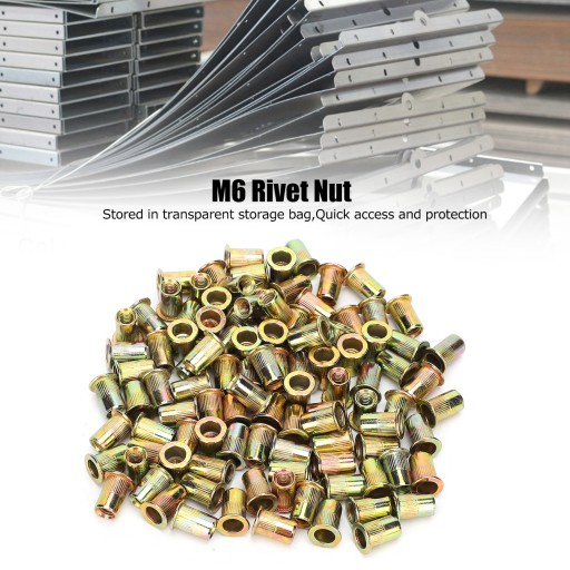200 PCS ÉCROU NITU M6 COLORPLATED GALVANISÉ AVEC