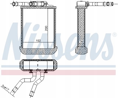 NISSENS 72045 ÉCHANGEUR DE CHALEUR CHAUFFAGE INTÉRIEUR