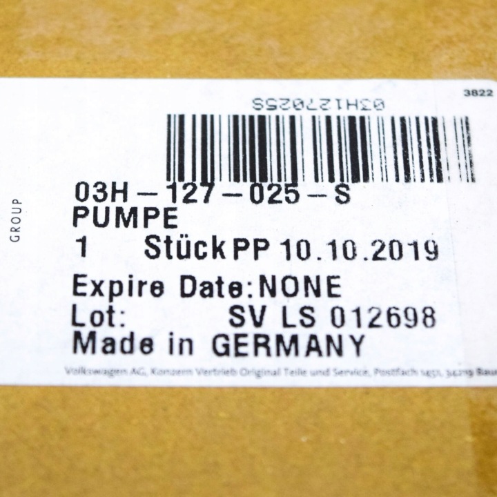VW PASSAT B7 HIGH PRESSURE FUEL PUMP 03H127025S 2.0 TSI 155KW