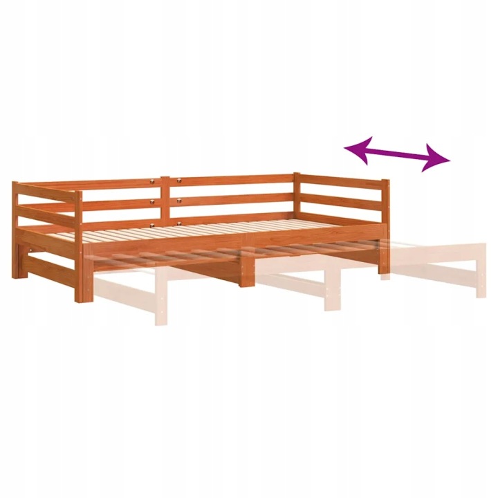 VIDAXL PALIER QUOTIDIEN ROZSUWANE, AVEC MATERACEM, WOSKOWY MARRON 90X190 CM