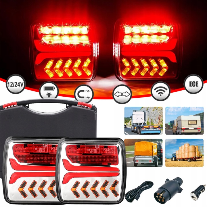 LANTERNE ARRIÈRE REMORQUES CAMION LANTERNE D'AVERTISSEMENT LED SIGNAL HAMOWANI