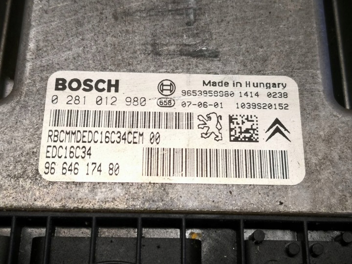 CONTRÔLEUR MOTEUR CITROEN C4 PICASSO 1.6 HDI 9664617480 0281012980