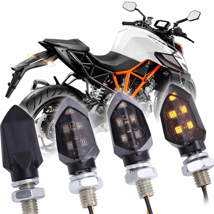 4X CLIGNOTANTS LED MOTOCYCLETTE QUAD ATV SCOOTER 5 LED 12V M8