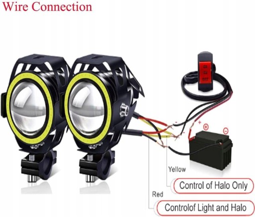 2 X HALÓGENO PARA MOTOCICLETA U7 MINI CONMUTADOR RING 