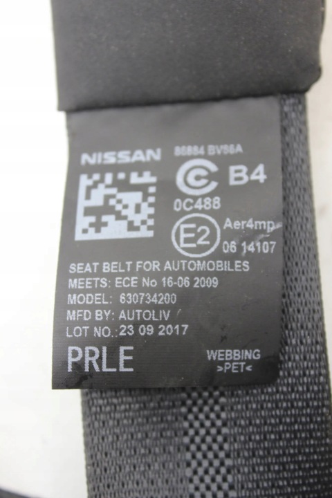 CEINTURE DE SÉCURITÉ AVANT DROIT NISSAN JUKE (F15) 86884BV86A 33156792 1.6L