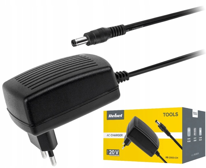 CHARGEUR BATTERIE 20V 2A/4A VERS BATTERIES RB-2001, RB-2002 REBEL TOOLS