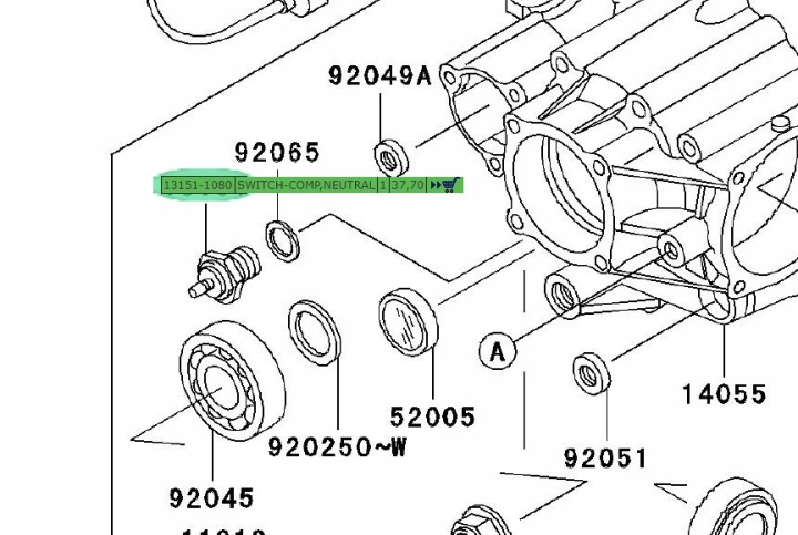 CAPTEUR NEUTRALA JEU KAWASAKI EN500 1999-2009