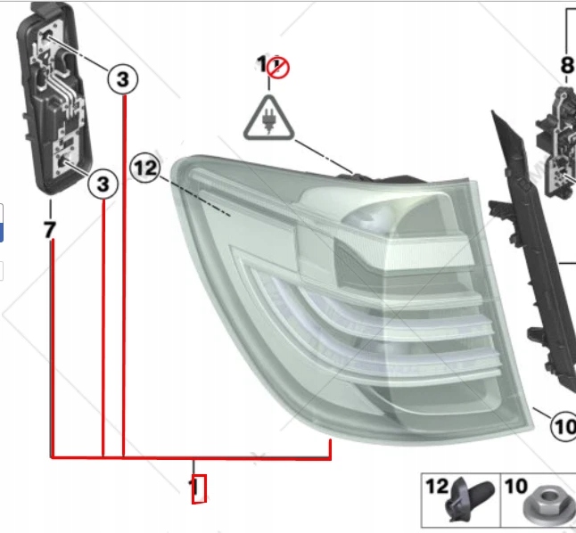 BMW X3 F25 ARRIÈRE GAUCHE LANTERNE ARRIÈRE 63217217311