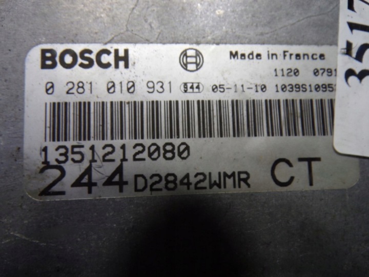 PEUGEOT BOXER I LIFT 2.8 ORDINATEUR CONTRÔLEUR MOTEUR 1351212080