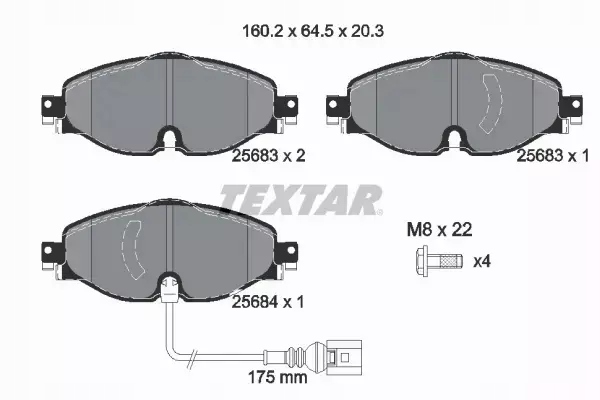 TEXTAR PADS BRAKE FRONT 2568301 photo 5 - milautoparts-fr.ukrlive.com