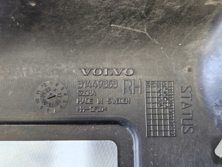 GLISSIÈRE PARE-CHOCS DROIT POIGNÉE FIXATION VOLVO XC40 31449363 2017- ORIGINAL