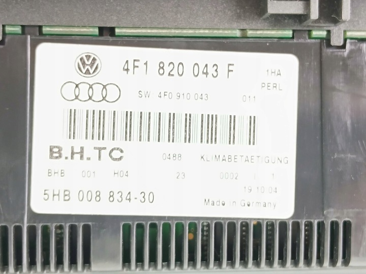 AUDI A6 S6 C6 4F 2004 PANNEAU CLIMATISATION
