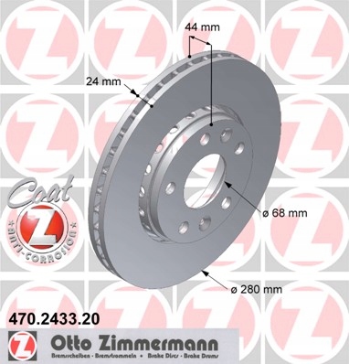 DISCOS ZAPATAS ZIMMERMANN PARTE DELANTERA RENAULT FLUENCE 