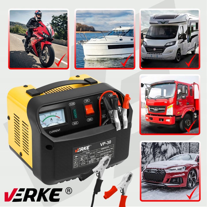 CHARGEUR AUTOMOBILE VERS AKUMULATOROW 12V 24V 20A CHARGEUR BATTERIE