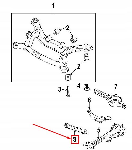 VOLVO XC70 MK2 CONNECTEUR BRAS DE SUSPENSION INFÉRIEUR ARRIÈRE AVANT 31262931