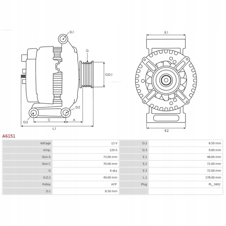 ALTERNADOR AS-PL A6151 