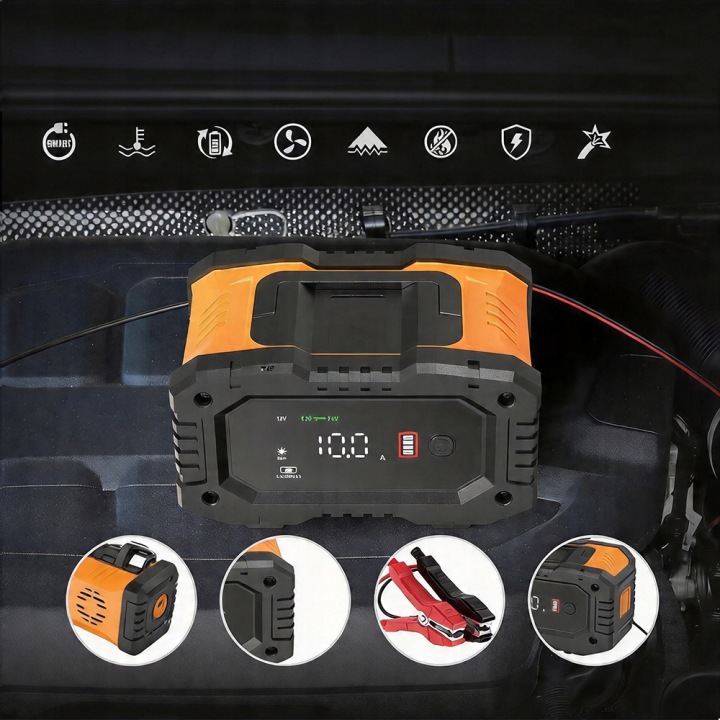 AKUMULATOROWY CHARGEUR 12A NAINTELIGENTNA 12V/24V RÉPARATION MOTOCYCLETTE