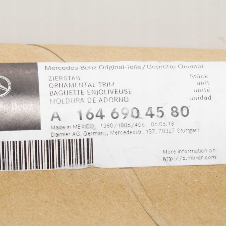 MERCEDES-BENZ GL X164 MOULURE OKIENNA PORTES ARRIÈRE GAUCHES A1646904580