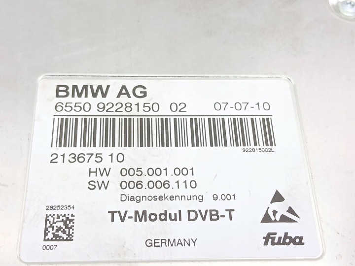 MODULE VIDÉO BMW 5 F10 F11 9228150