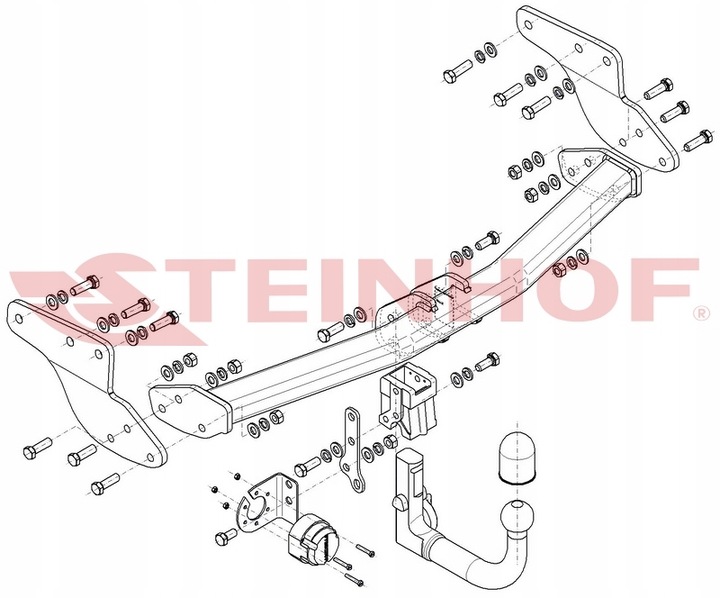 WYPINANY BARRA DE REMOLQUE GANCHO DE REMOLQUE MAZDA CX-9 EE.UU. DE 2012-2015 + MÓDULO 7PIN 