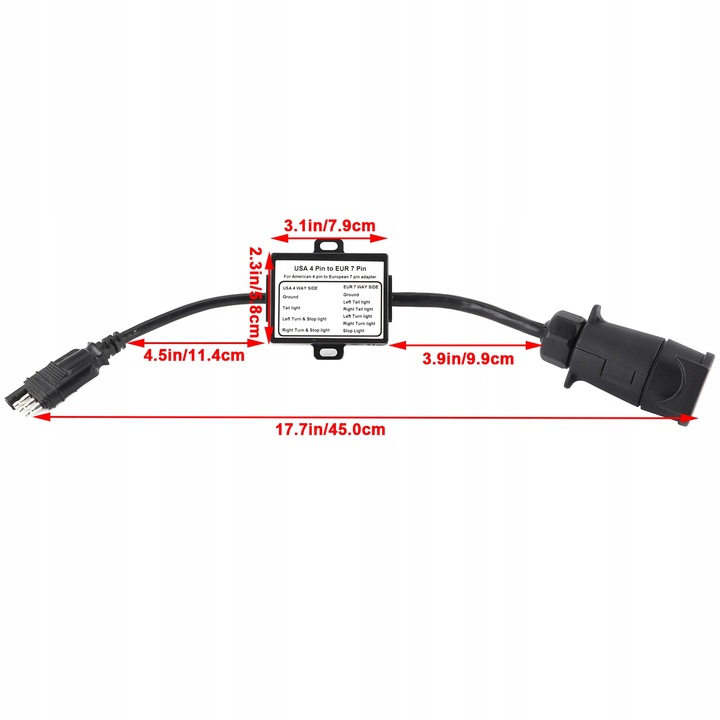 ADAPTADOR ADAPTADOR REMOLQUE EE.UU. 4PIN AL 7PIN 