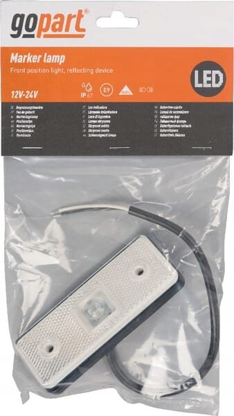 PHARE CONTOUR LED 0.4/0.7W PROSTOKATNA, 12/24V BLANCHE 1 LED GOPART
