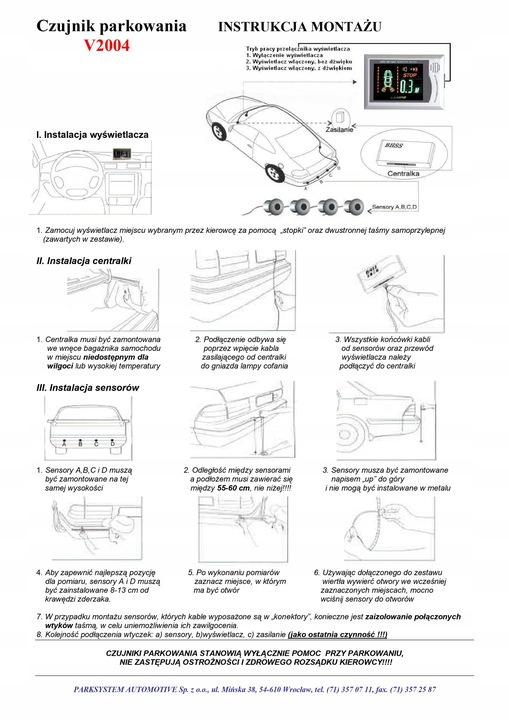 SENSORS PARKING REAR VIEW FRONT REAR PARKTRONIC 