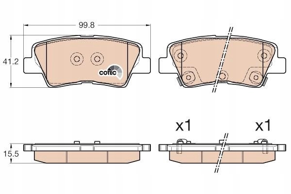 GDB3537/LUC ZAPATAS DE FRENADO HYUNDAI I30 13- PARTE TRASERA GD 