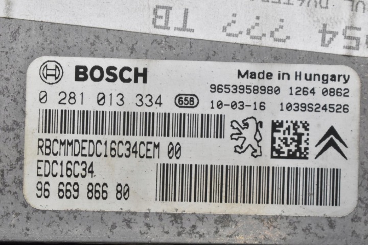 CONTRÔLEUR ORDINATEUR MOTEUR 9666986680 PEUGEOT 3008 1 I 1.6 HDI 110 KM 10-13