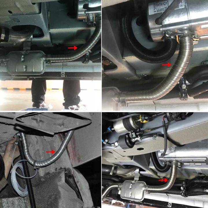 SILENCIEUX ÉCHAPPEMENT TUYAU GAZ D'ÉCHAPPEMENT KIT WEBASTO Ø24 60CM