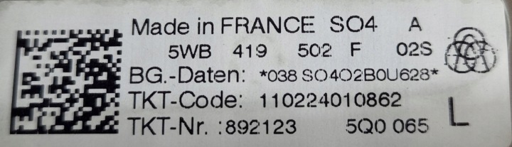 COLONNE DIRECTION AUDI A3 8Y VW GOLF 5WB419502F