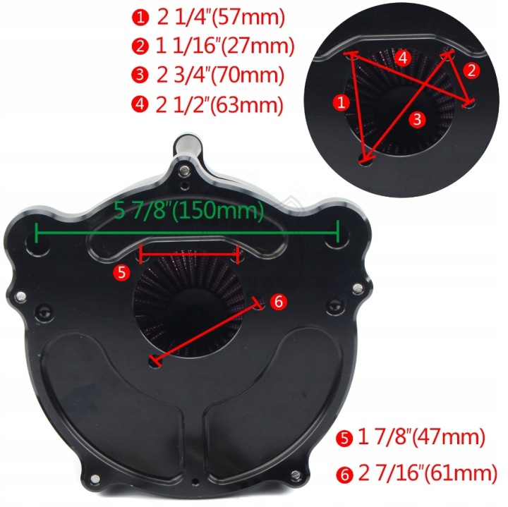 HARLEY DYNA SOFTAIL TOURING FILTRE AIR CHROME