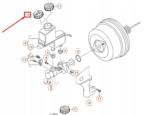 AUDI A3 8V BOUCHON RÉSERVOIR LIQUIDE DE FREIN 5Q0611349B