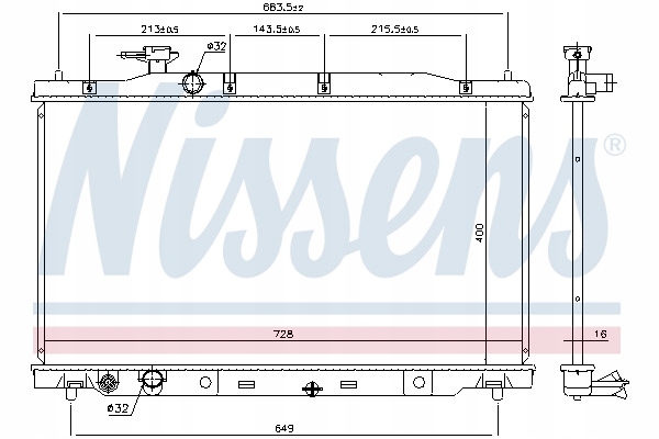 RADIATEUR MOTEUR NISSENS 681404 19010RZAA01
