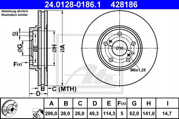 DISCOS ZAPATAS PARTE DELANTERA ATE LEXUS RX 300 201KM 