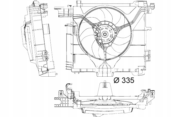 VENTILADOR DEL RADIADOR CON CUERPO SMART FORTWO 0.8D 1.0 ELECTRIC 01.07- 