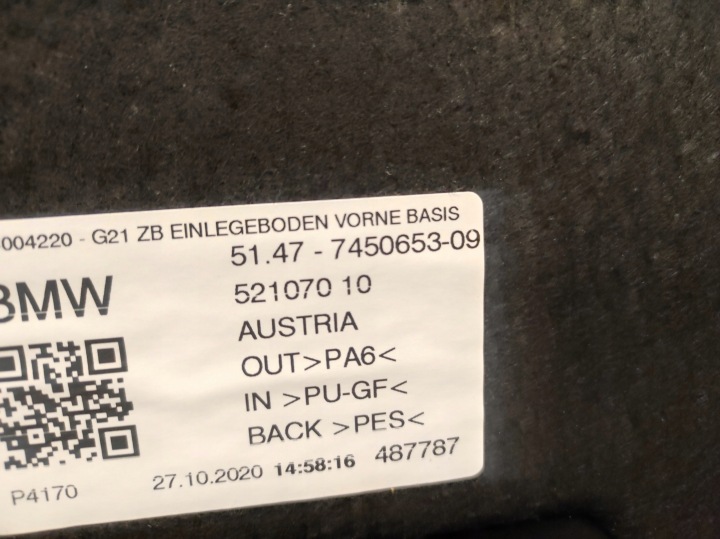 TAPIS REVÊTEMENT PLANCHER COUVERCLES DE COFFRE BMW III 3 G21 UNIVERSEL TOURNIG