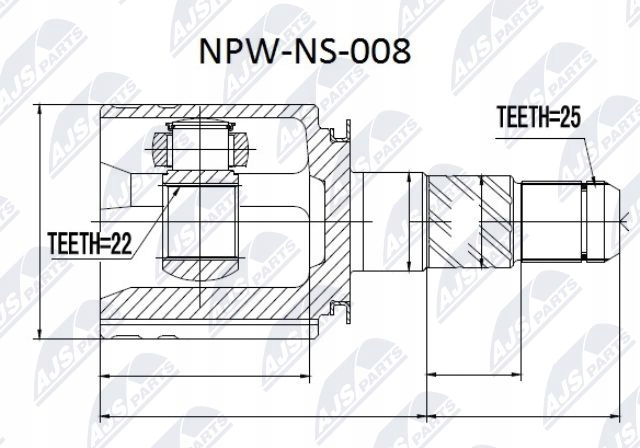 MUÑÓN SEMIEJES NPW-NS-008 NTY 