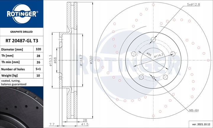 DISCOS ROTINGER NISSAN MURANO Z50 Z51 PARTE DELANTERA 