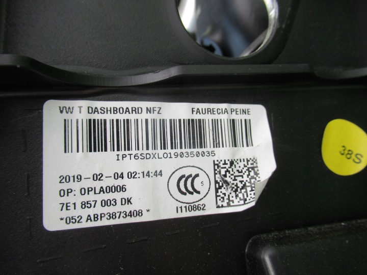 VW T6 15- PLANCHE CONSOLE TABLEAU DE BORD PARAPET 7E1857051