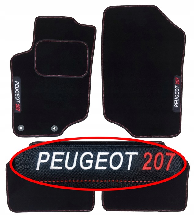 PEUGEOT 207 DE 2007-2012 ALFOMBRILLAS DE FELPA PARA AUTO HAFT 