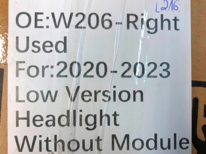 COMPLÈTE PHARE DROITE COMPLET LED HIGH PERFORMANCE LOW VERSION VERS W206 EUROPE