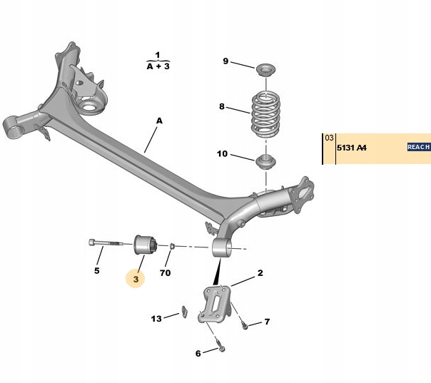 BLOCAGE SILENCIEUX ARRIÈRE POUTRES PEUGEOT 307 CITROEN C4 5131A4 photo 5 - milautoparts-fr.ukrlive.com