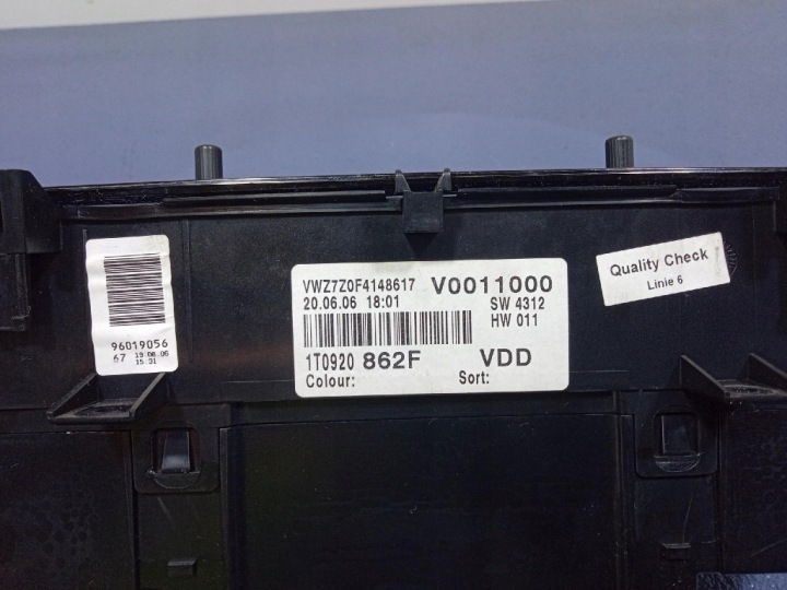 VW TOURAN I 03- 1.9 TDI COMPTEUR TABLEAU DE BORD EUROPE 1T0920862F