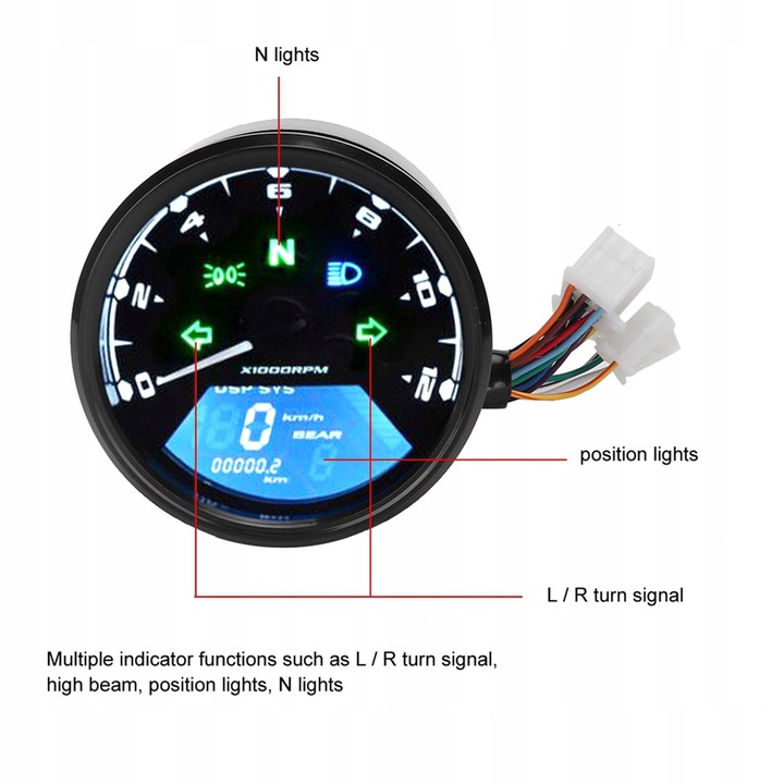 CUENTAKILOMETROS UNIVERSAL PARA MOTOCICLETA LCD 