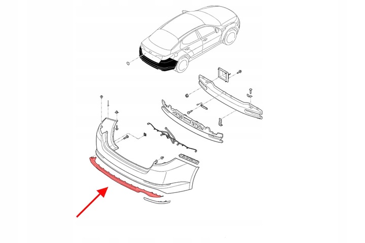 KIA OPTIMA 3 TF 2013-2015 DIFUSOR TRASERO DE PARAGOLPES 86690D4010 